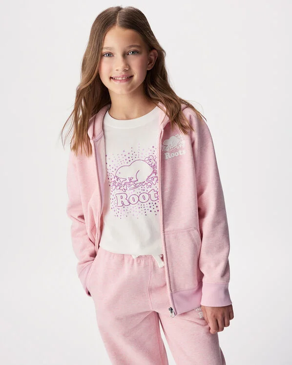 Kids Original Sparkle Zip Hoodie in Cotton candy mix